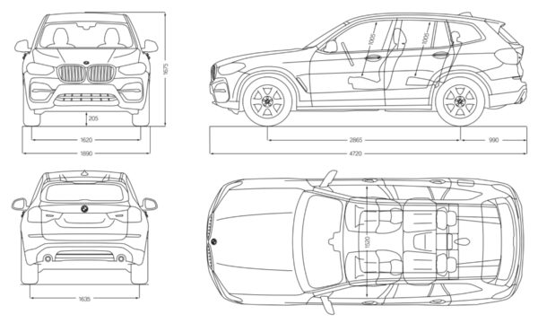 Bmw X3 サイズ情報 ボディ インテリア別 Fourel フォーエル