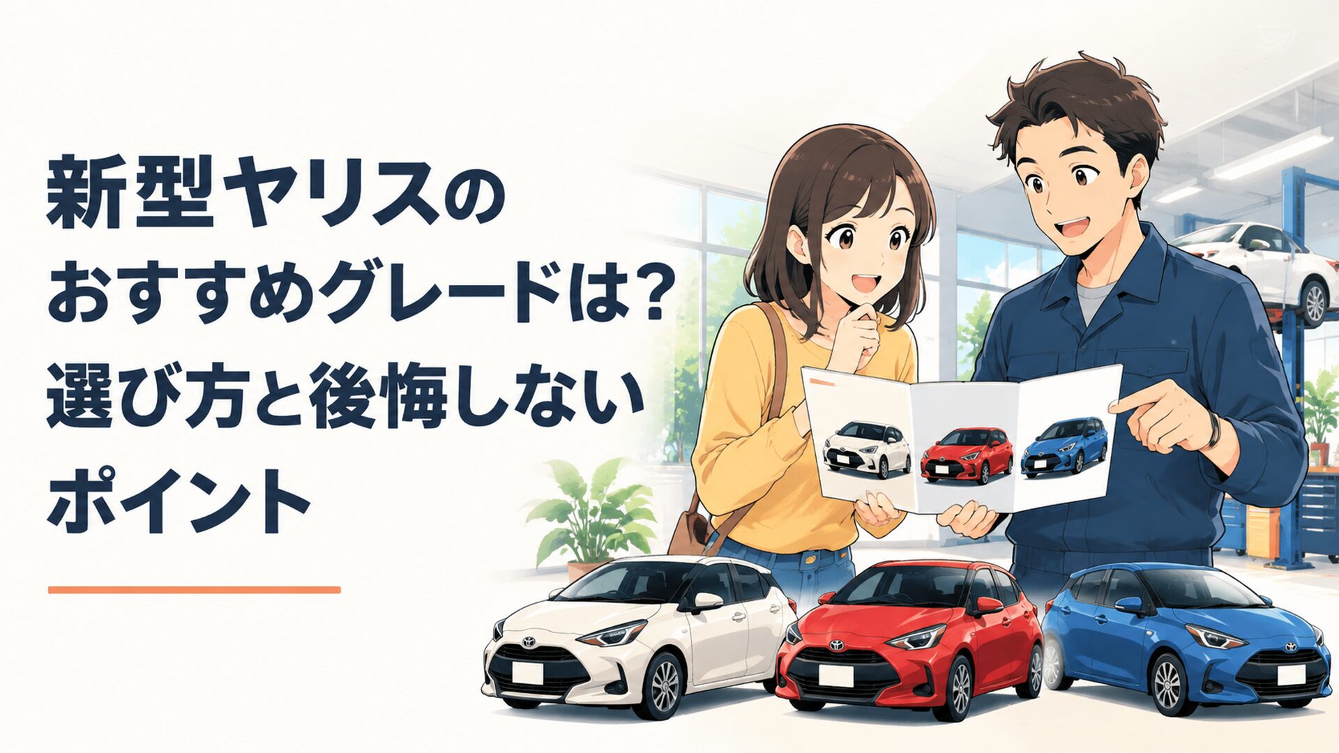 新型ヤリスのG・Z・Xグレードを比較する初心者ドライバーと整備士