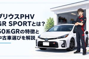 50系プリウスPHV GR SPORTのスポーティな外観と自宅充電設備を組み合わせたシーン