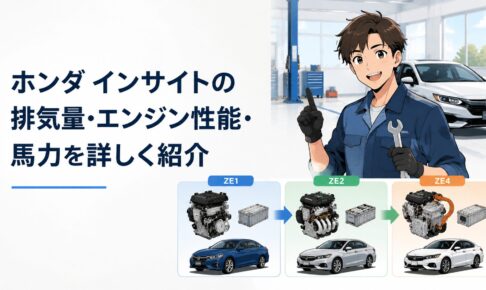 歴代ホンダ インサイトZE1 ZE2 ZE4のエンジンとハイブリッド技術の変化を表現したイメージ