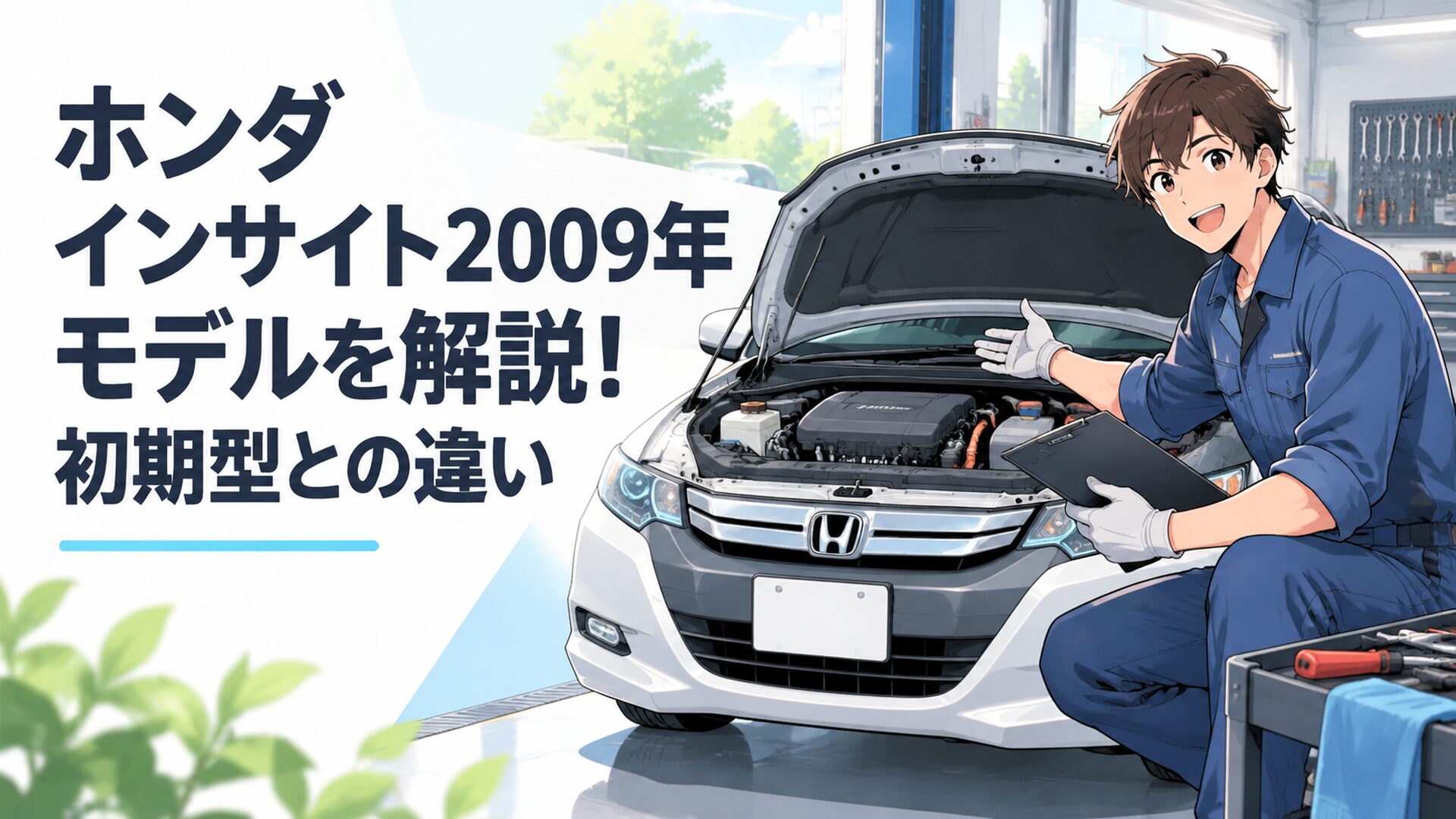 2009年型ホンダ インサイトZE2を整備士が解説するハイブリッドカーのシーン